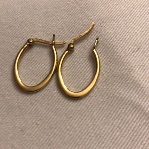 Tiny oval hoop earrings